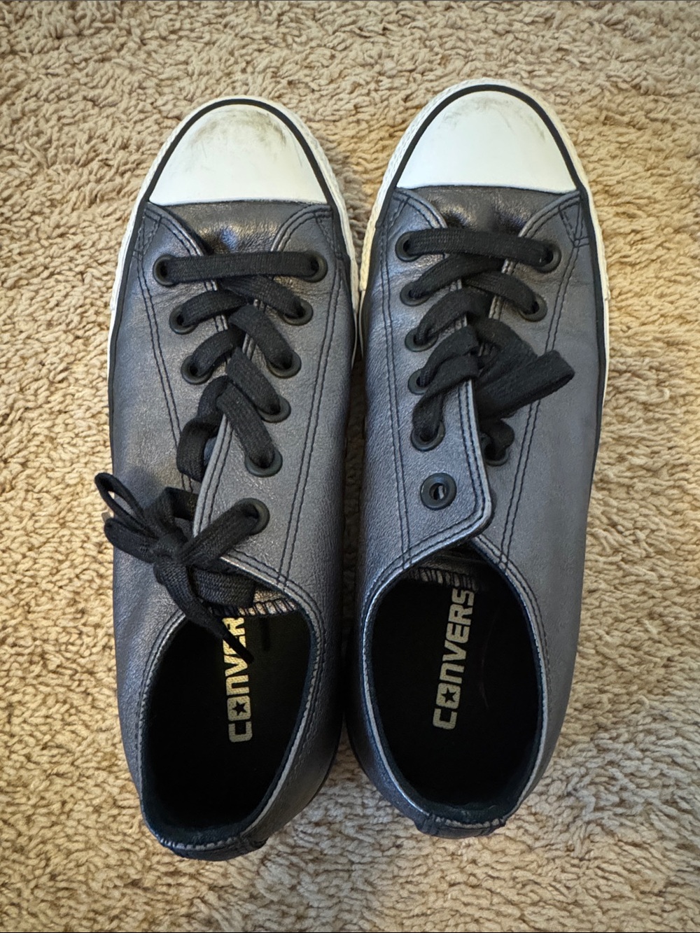 Converse Low-Top Sneakers in Black and White